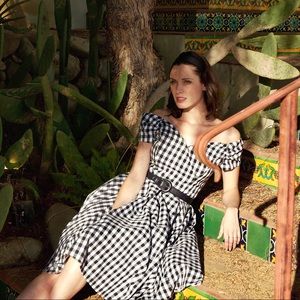 The Pretty Dress Company Gingham Bardot Dress